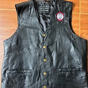 Genuine Leather Black Vest